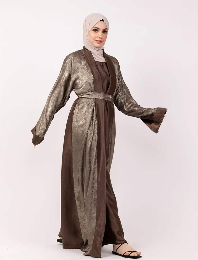 Brown Jamila Open Abaya